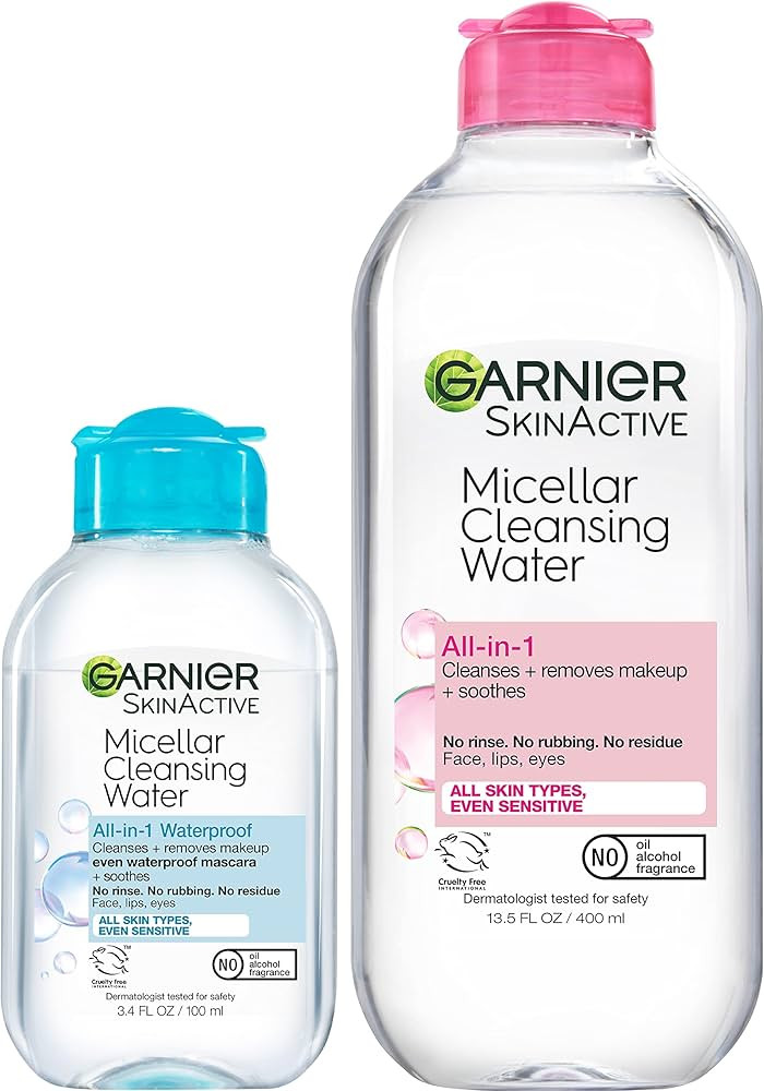 Garnier SkinActive Micellar Cleansing Water, For All Skin Types, 13.5 fl oz + Micellar Cleansing ... | Amazon (US)