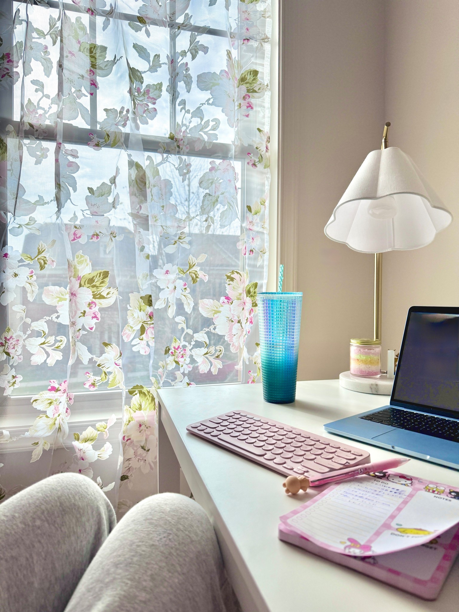 New sheer floral curtains in my home office! 🩷🌸
They’re on Black Friday sale right now too! ✨
I love how they let all the natural light pour in while adding the prettiest touch of pink and green florals. 🌿🌹
Such an easy way to make the space feel softer, feminine, and more “me” without changing the brightness or light color in the room at all. ✨

🔍 
sheer floral curtains, feminine home office decor, pink green curtains, airy curtains, floral window panels, cozy office styling, affordable home decor, small creator office, lifestyle office setup, Black Friday sale, home decor sale 

#LTKFindsUnder50 #LTKHome #LTKCyberWeek