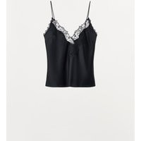Zara - Satin Effect Lace Camisole - Black - Xs - Woman | Zara US