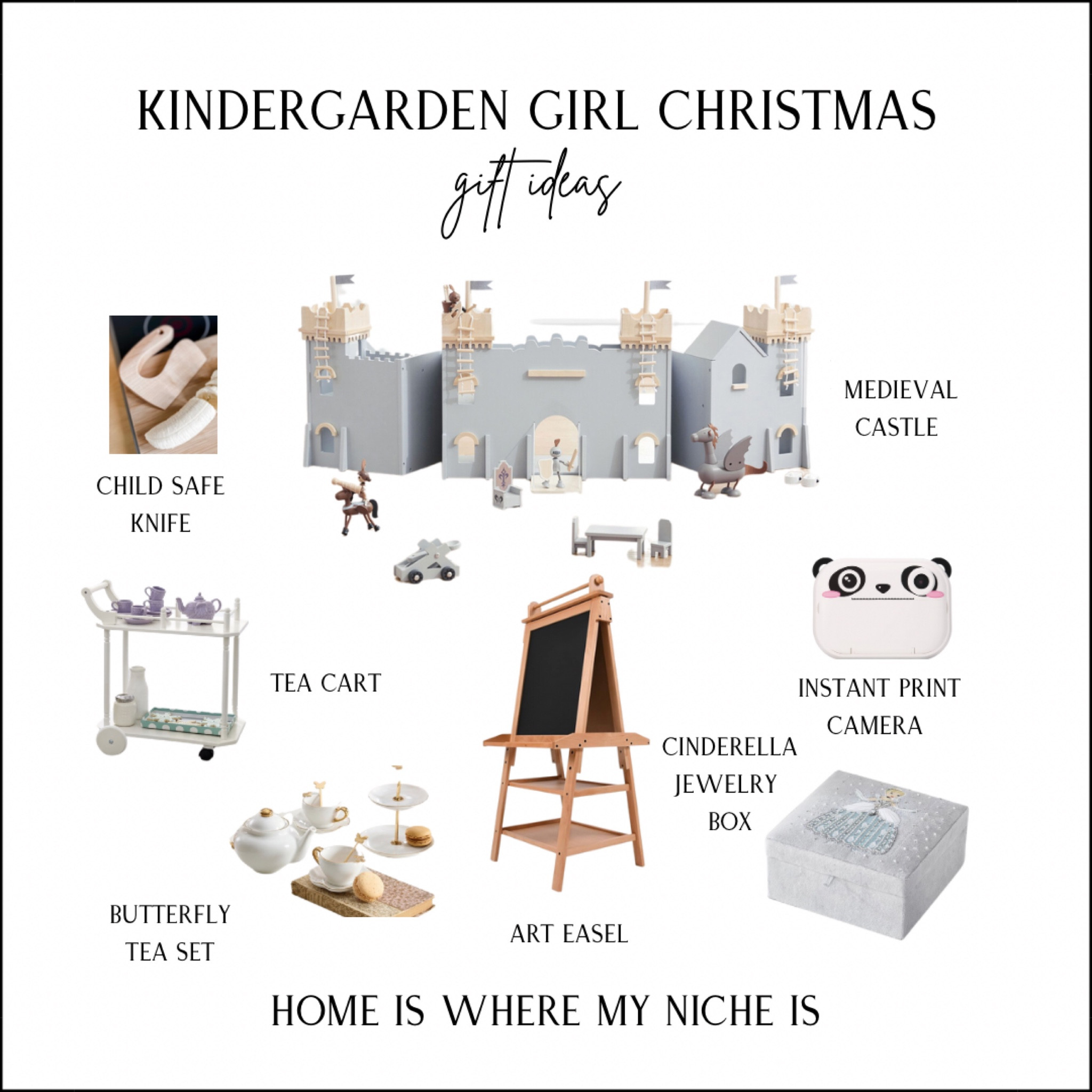 G I F T S / Christmas gift ideas for little girls

+ child safe knife
+ medieval castle
+ instant print camera
+ Cinderella jewelry box
+ art easel 
+ butterfly tea set
+ tea cart

#LTKkids #LTKGiftGuide