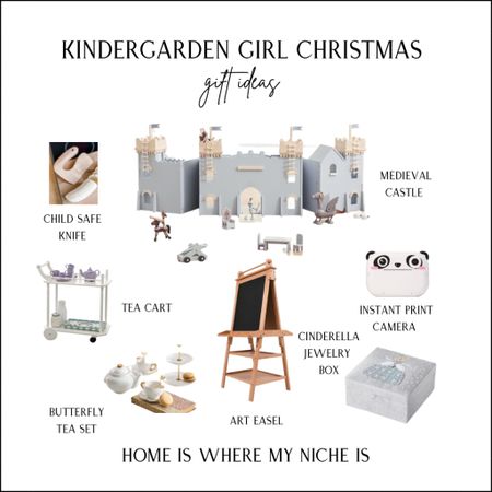 G I F T S / Christmas gift ideas for little girls

+ child safe knife
+ medieval castle
+ instant print camera
+ Cinderella jewelry box
+ art easel 
+ butterfly tea set
+ tea cart

#LTKkids #LTKGiftGuide