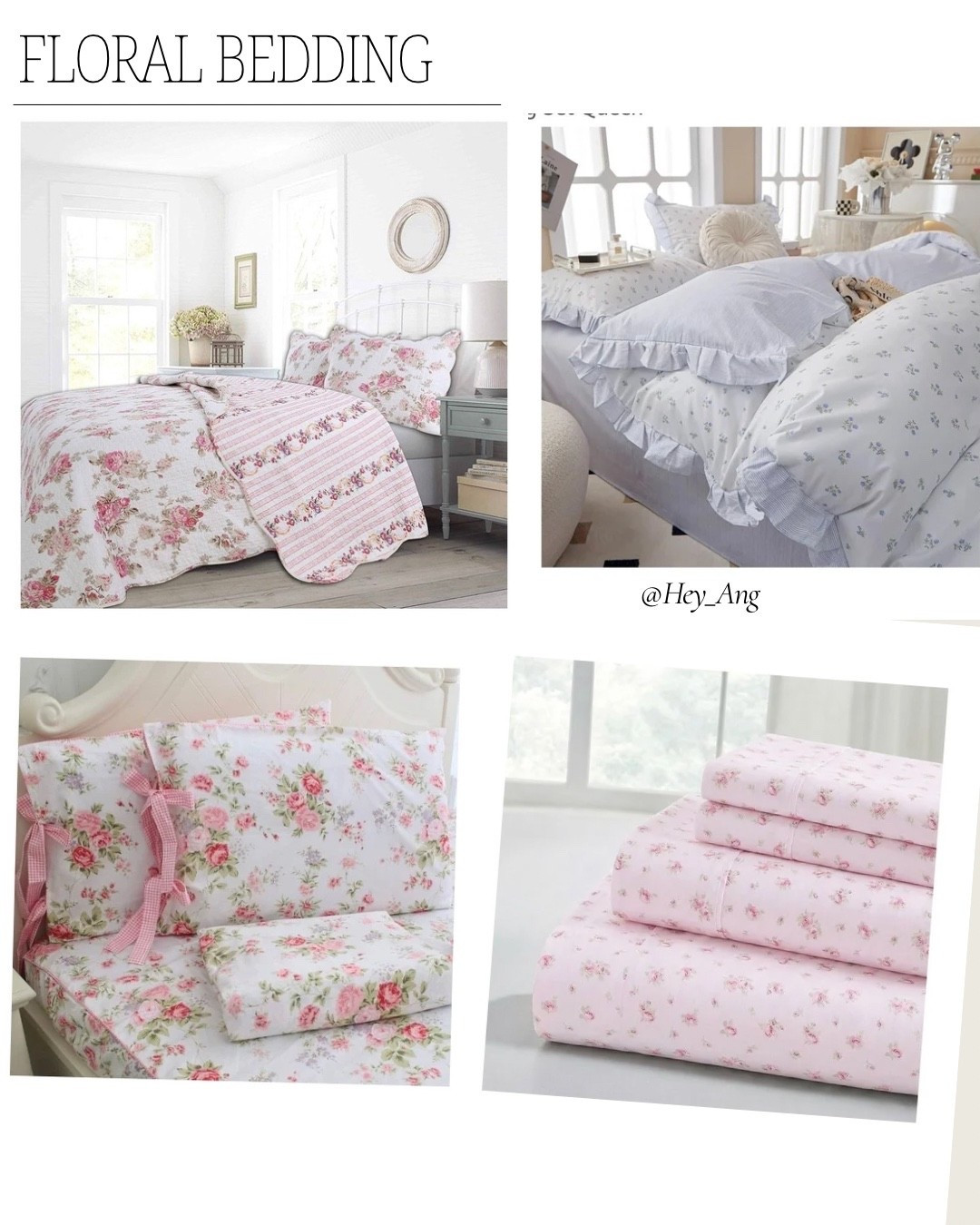 Floral bedding is trending. From sheets with bow details to comforter sets. There are so many pretty patterns too. #LTKHome