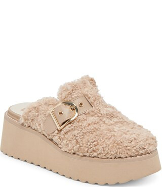 Dolce Vita Lelani Plush Cozy Buckle Detail Platform Mules | Dillard's | Dillard's