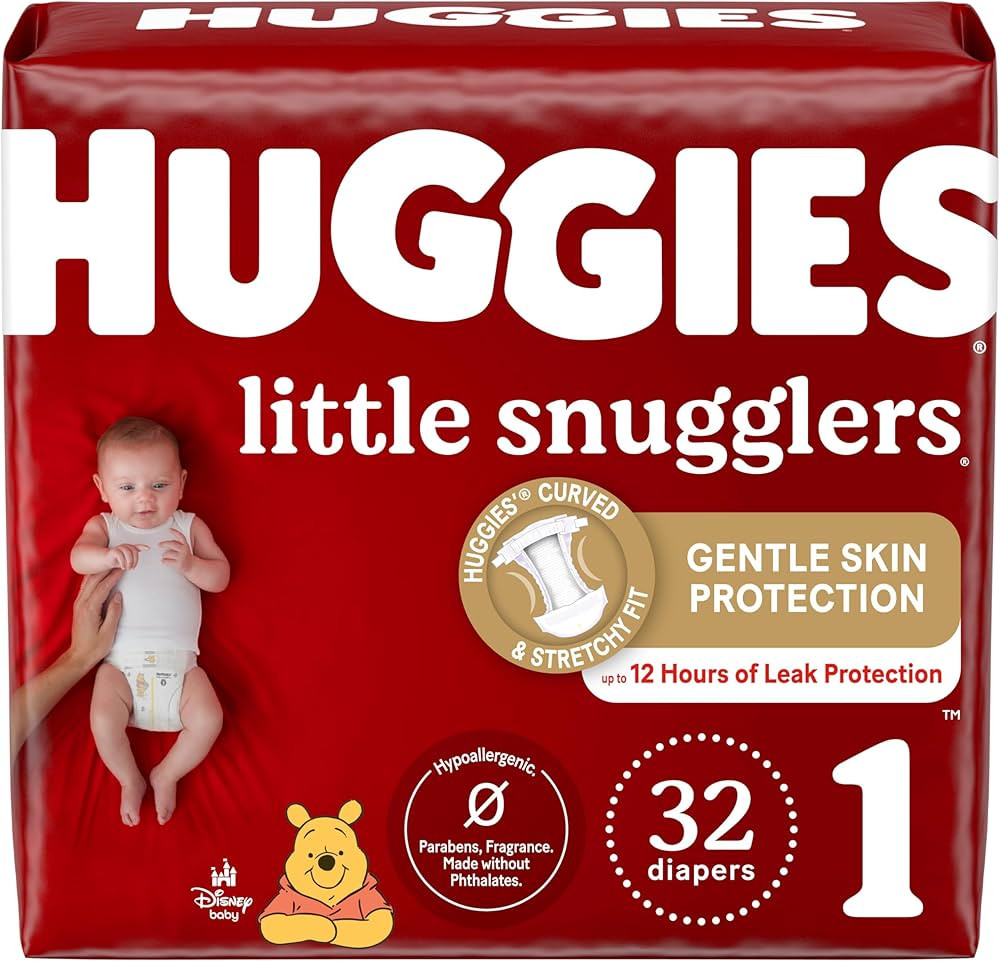 Huggies Size 1 Diapers, Little Snugglers Newborn Diapers, Size 1 (8-14 lbs), 32 Count | Amazon (US)