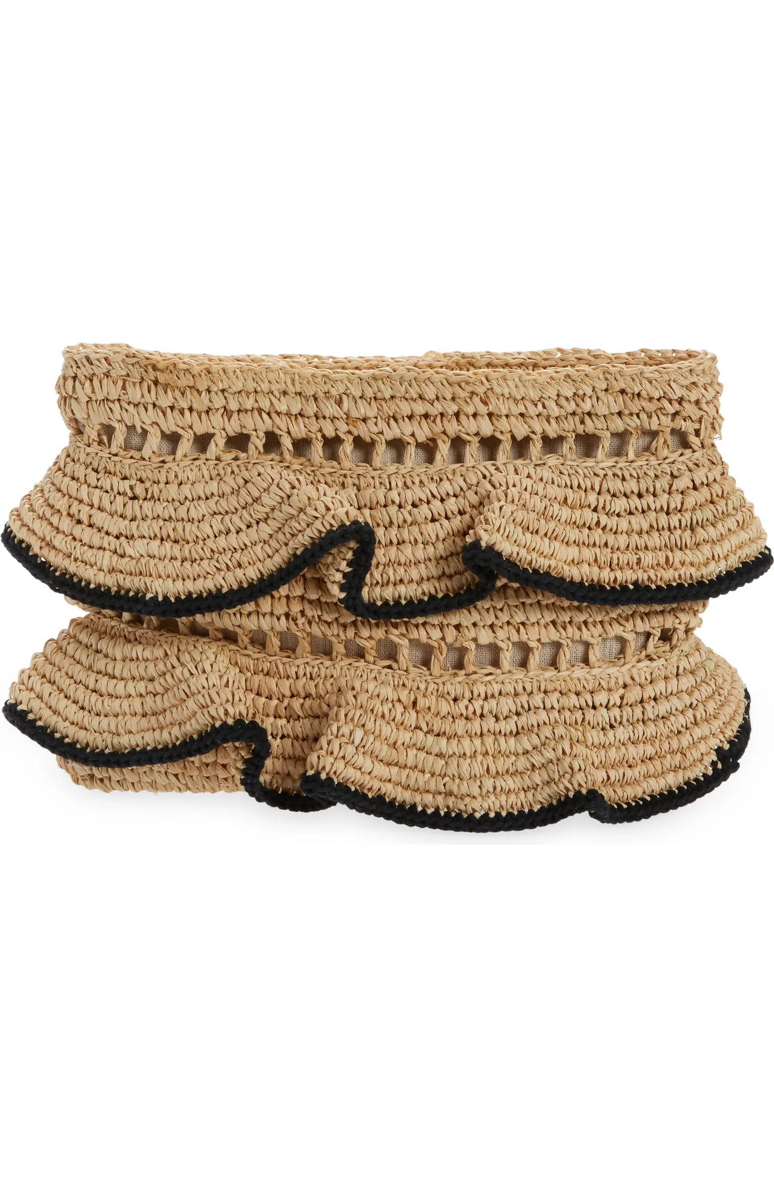 Joey Ruffle Raffia Clutch | Nordstrom
