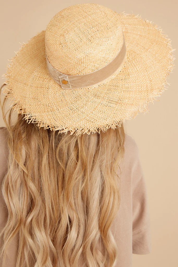 Aruba Natural Fray Boater Hat | Red Dress 