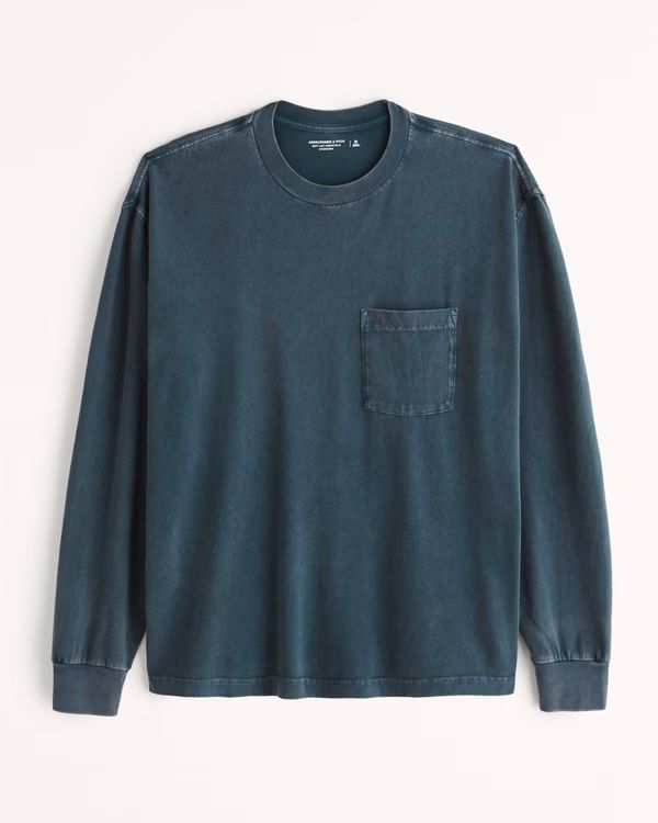 Essential Oversized Long-Sleeve Pocket Tee | Abercrombie & Fitch (US)