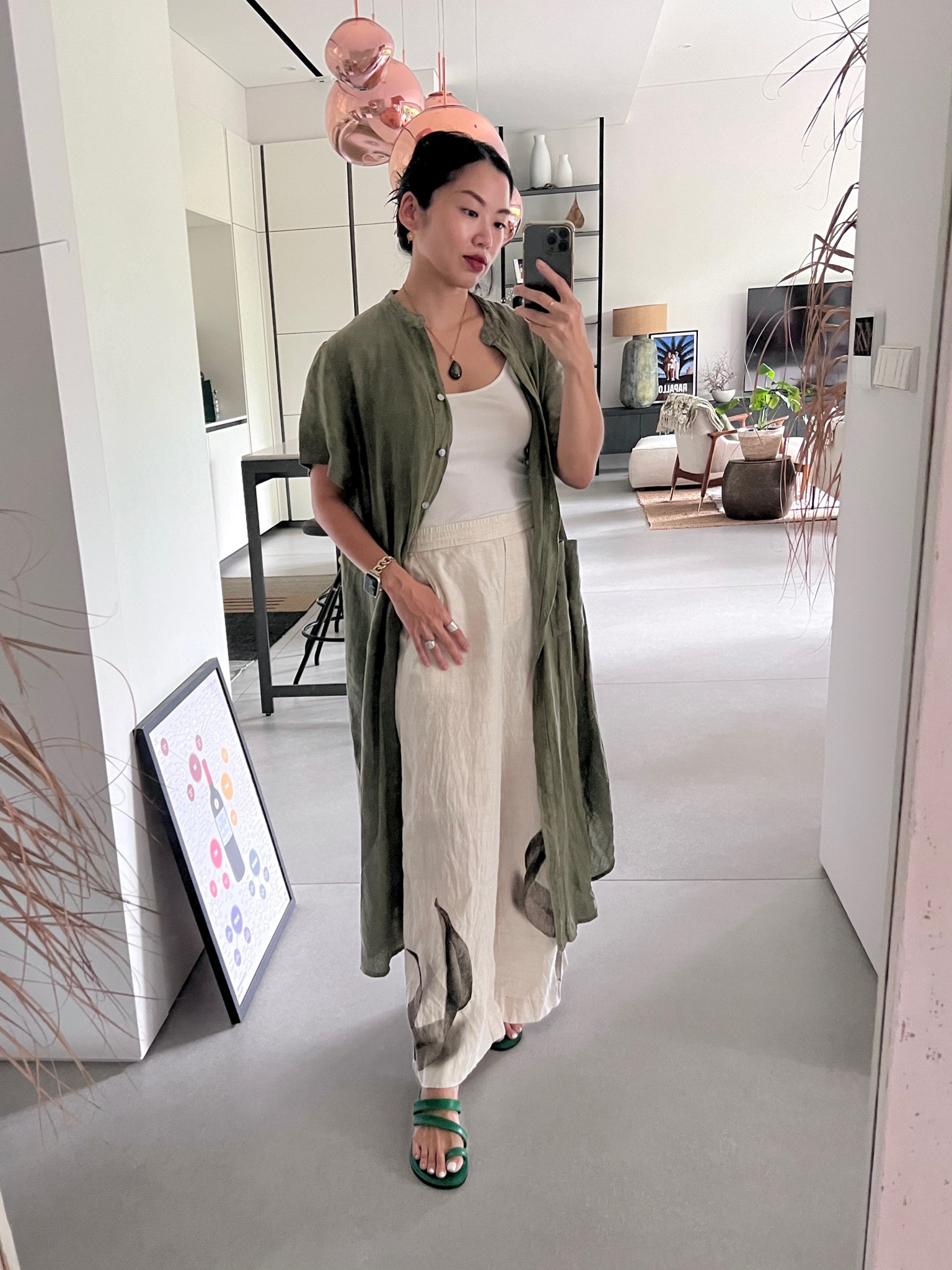 Finding new ways to style this button down shirt dress — this time, as a kaftan over a camisole tank top and wide leg linen trousers 

#casualstyle #kaftanstyle #relaxedstyle #linen #quietluxury #tropicalstyle #tropicalfashion #buttondownshirtdress #shirtdress #mididress 

#LTKTravel #LTKStyleTip