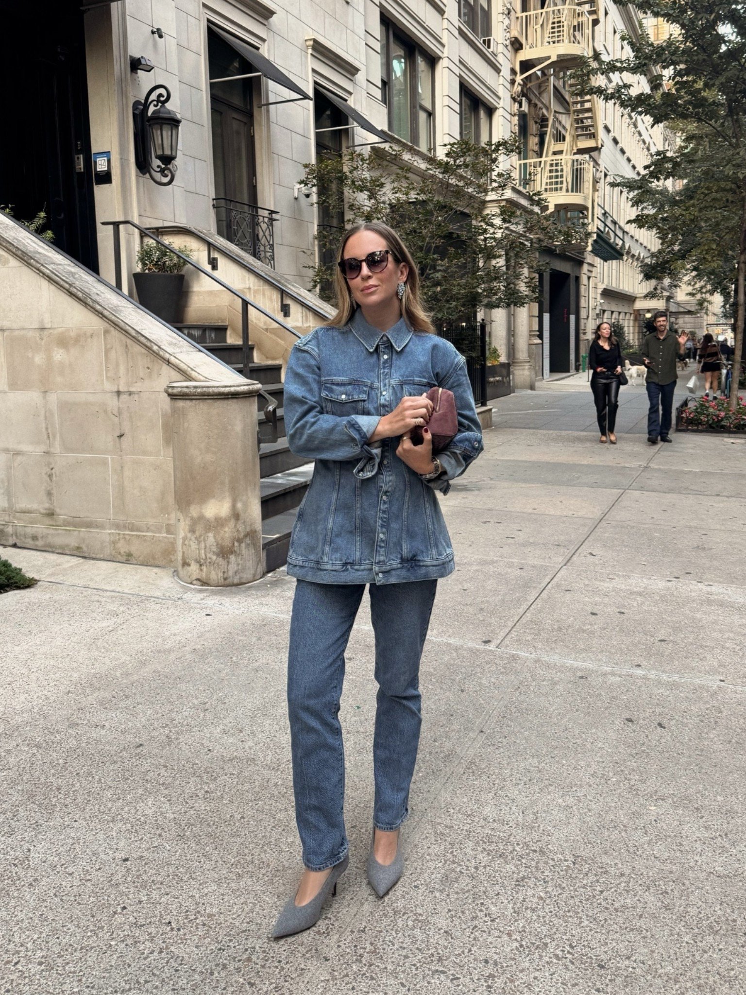 This jacket is from the H&M x Wardrobe NYC collab. It runs slightly large although I'm wearing my usual size, a medium. A small would work too, but would be a lot more fitted.

I went with my usual size in the shoes.

#LTKOver40 #LTKootd