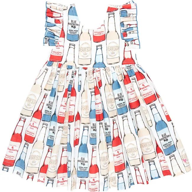 Liv Ruffle Strap Fully Lined Print Dress, Soda Pop | Maisonette