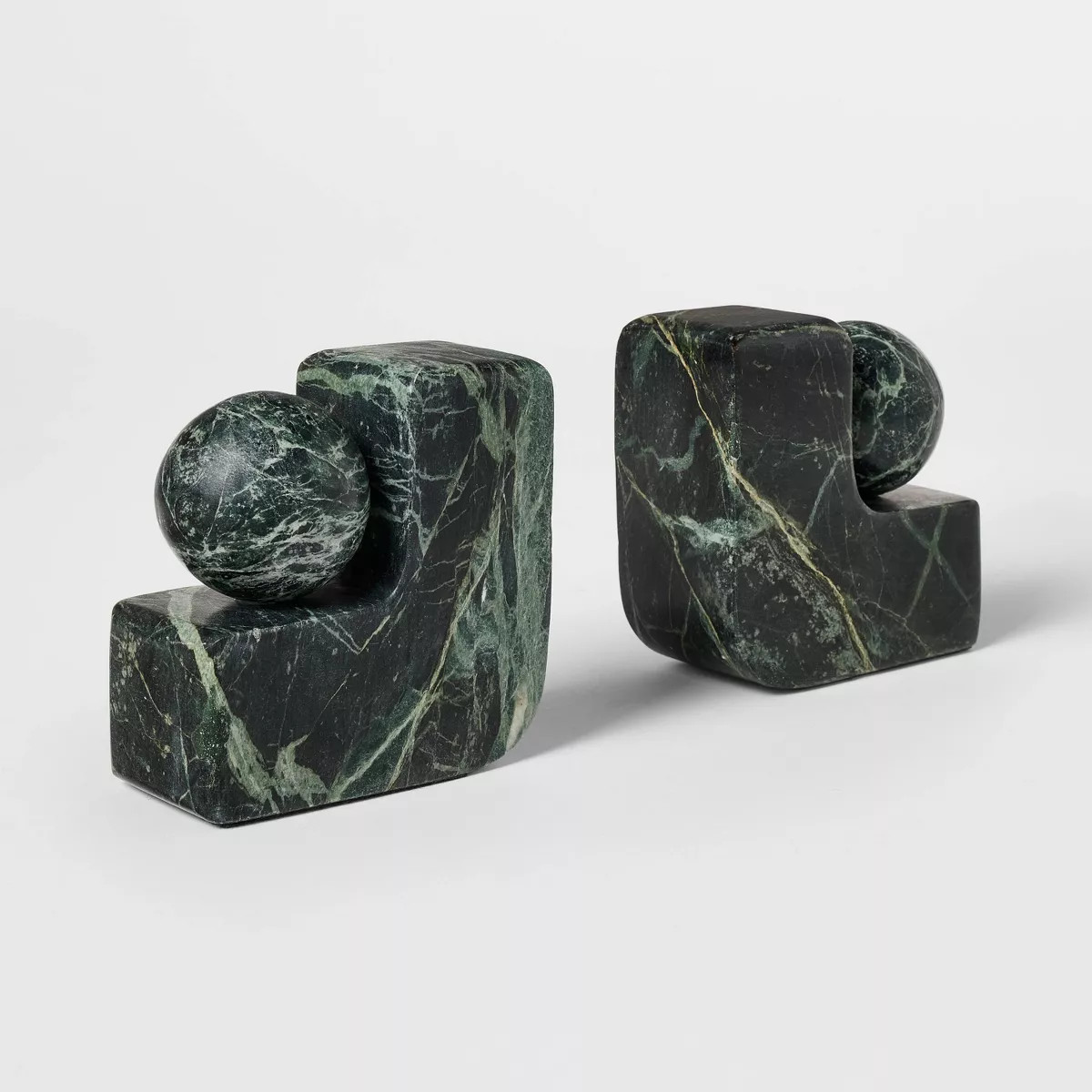 Set of 2 Green Marble Bookends Green - Threshold™ designed with Studio McGee | Target