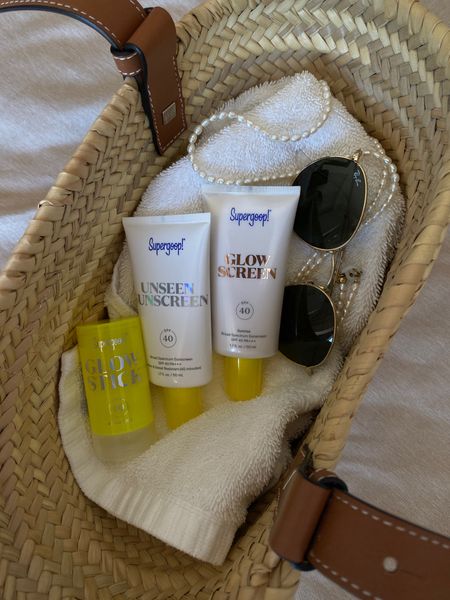 summer essentials 🐚 UV protection is so important as every sunburn causes damage to our skin and can lead to premature wrinkling and increase the risk of skin cancer.
To protect my body from sunburn I love Supergoop! The unseen sunscreen is lightweight and doesn’t leave your skin oily - perfect for your face. The glow sunscreen has a tint to it and the glow stick is perfect for touch-ups on-the-go! 🌞

#LTKbeauty #LTKSeasonal #LTKtravel