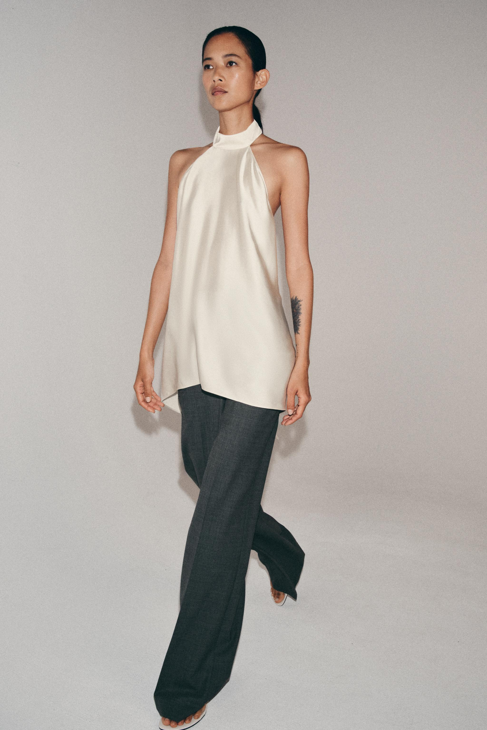 ZW COLLECTION HALTER TOP WITH OPEN BACK | Zara UK