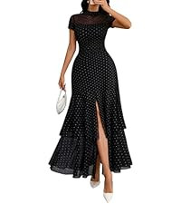 GothDark Womens Floral Maxi Dress Sheer Mesh Bell Sleeve Tiered Ruffle Gothic Romantic Casual Lon... | Amazon (US)