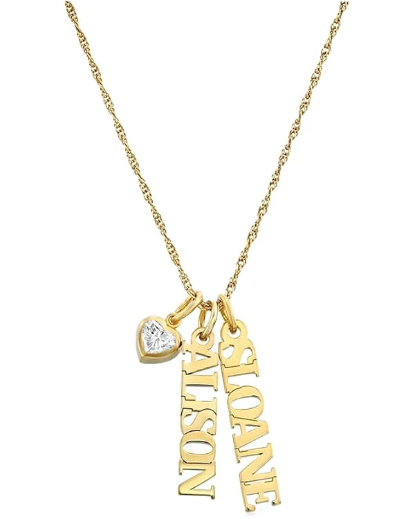 OAK & LUNA - Personalized Singapore Chain Name Necklace with Diamond Options | Amazon (US)