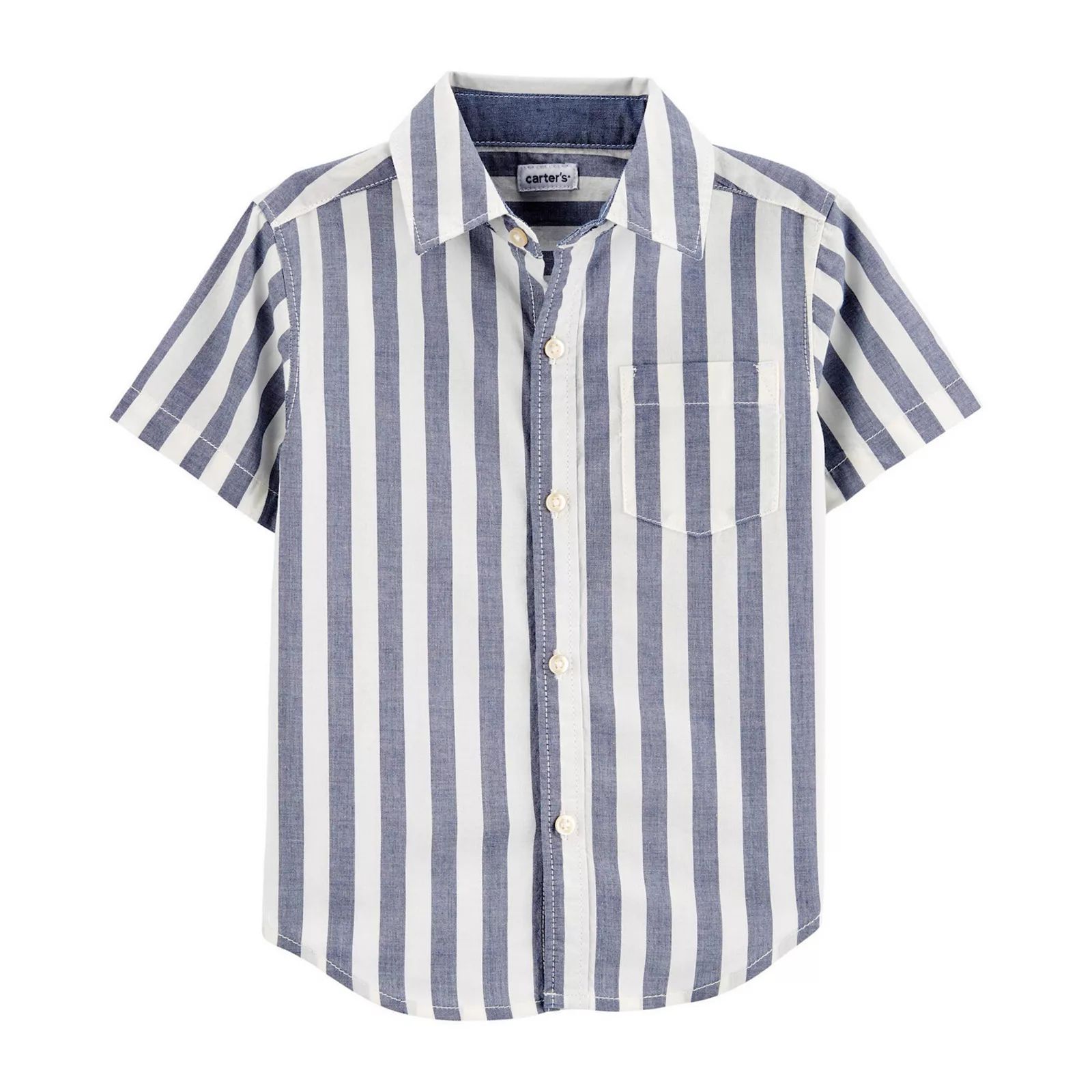 Toddler Boy Carter's Striped Button-Front Shirt, Toddler Boy's, Size: 4T, Blue Stripe | Kohl's