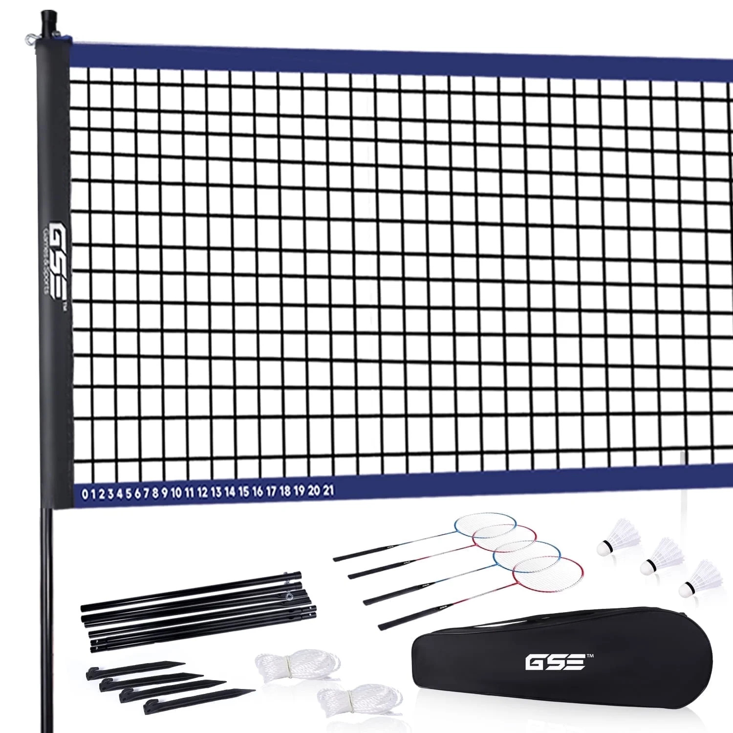 GSE Games & Sports Expert Recreational Badminton Complete Set with Portable Badminton Net, 4 Badm... | Walmart (US)