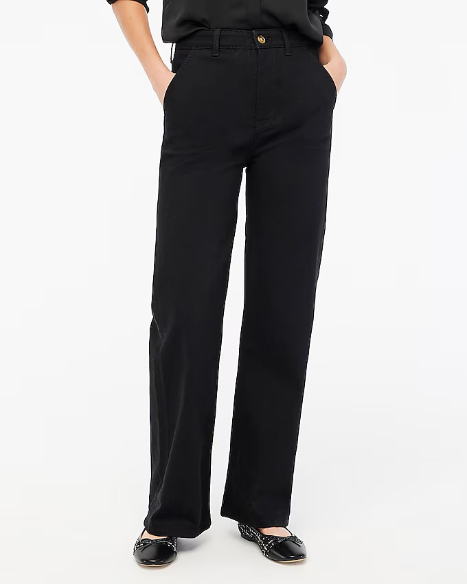 Black wide-leg denim trouser | J.Crew Factory