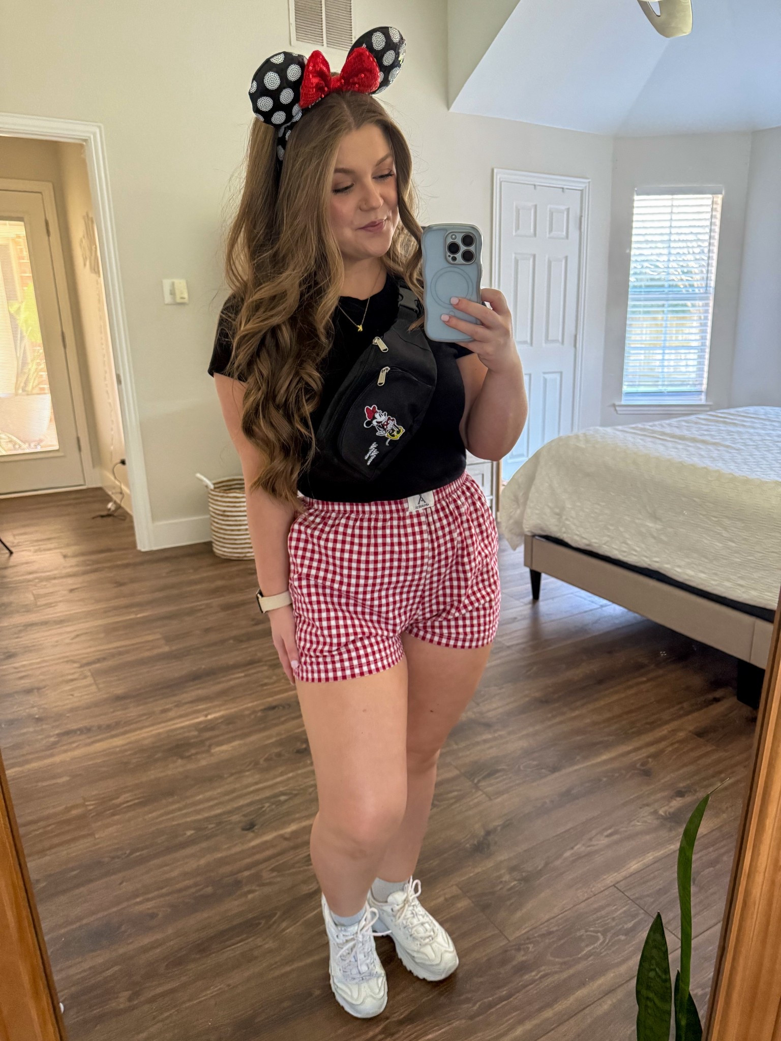 Disney park outfit inspo!❤️ These gingham shorts are the perfect pop of color for the parks🥰 

#LTKTravel #LTKootd #LTKSeasonal