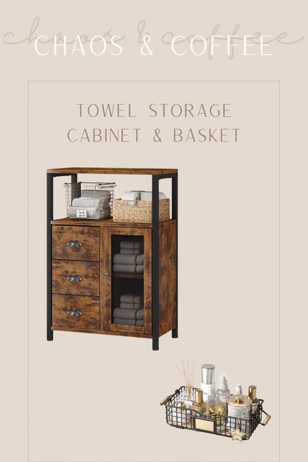 Towel storage cabinet and basket // bathroom accessories // bathroom storage options // small bathroom solutions 

#LTKhome #LTKfindsunder100 #LTKsalealert