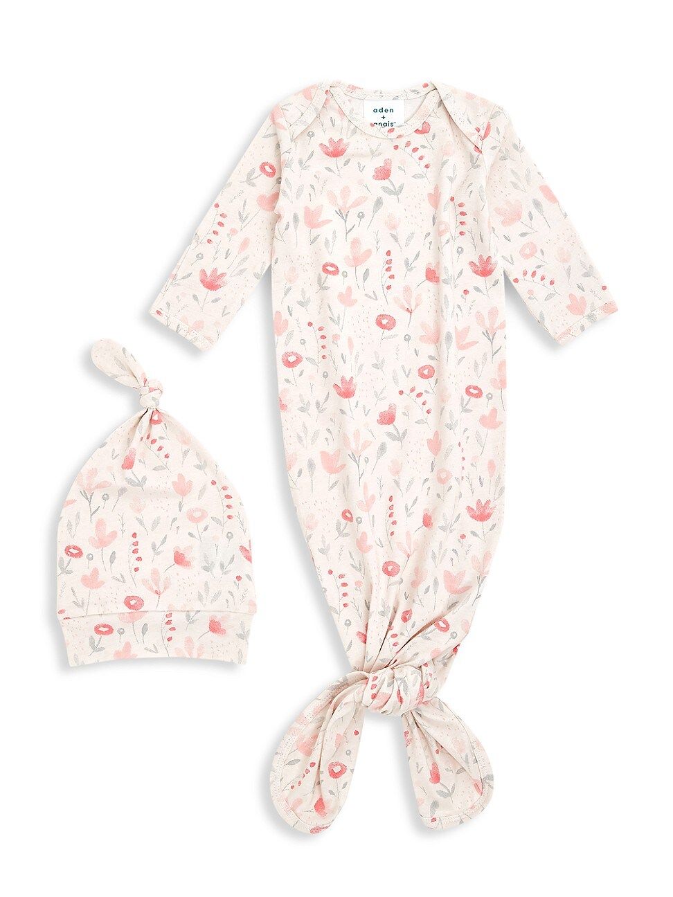 aden + anais 2-Piece Infant Girl Perennial Comfort Knit Knotted Gown & Hat Set - Pink - Size Newborn | Saks Fifth Avenue