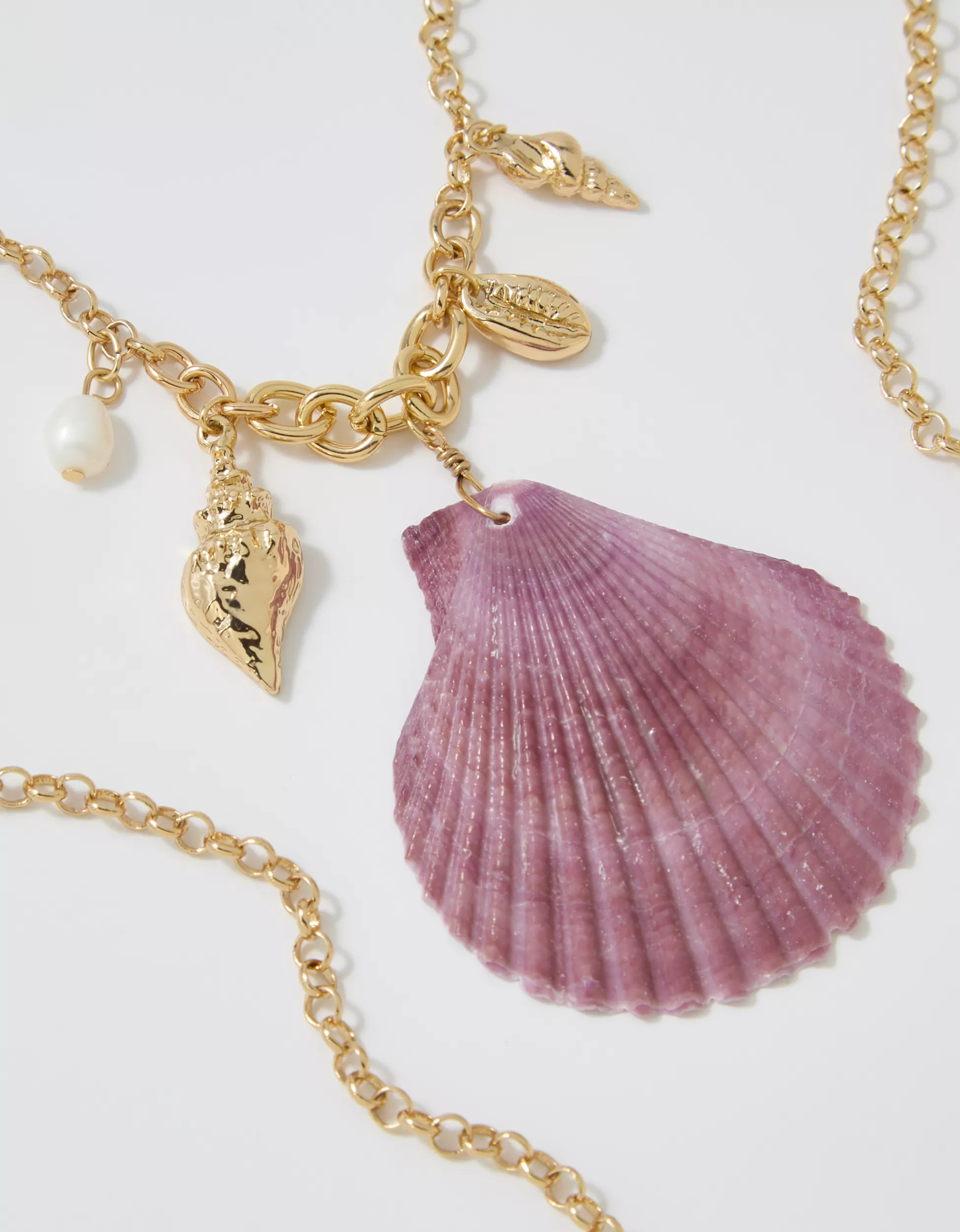 Aerie Long Shell Pendant Necklace | Aerie