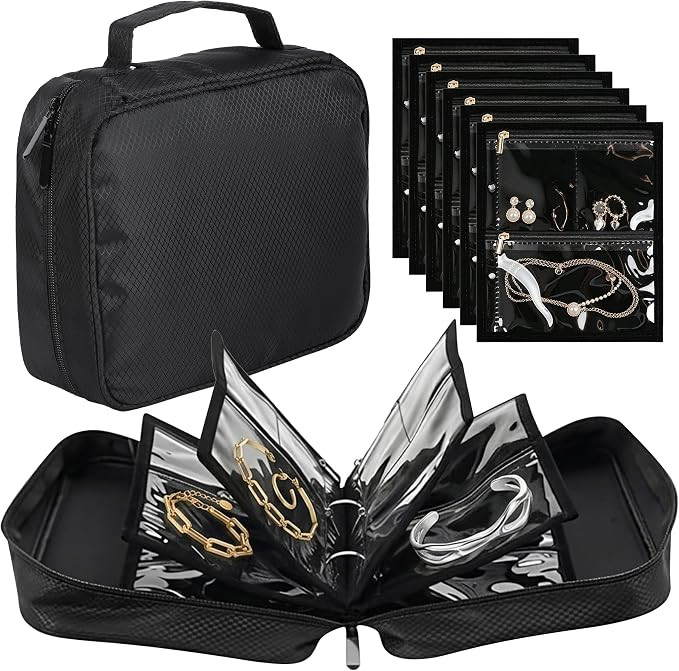 Travel Jewelry Storage Box, Jewelry Storage Clip, Detachable Page Organizer | Transparent Zipper ... | Amazon (UK)
