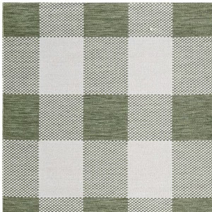 Meris Olive Green Plaid Area Rug | Boutique Rugs