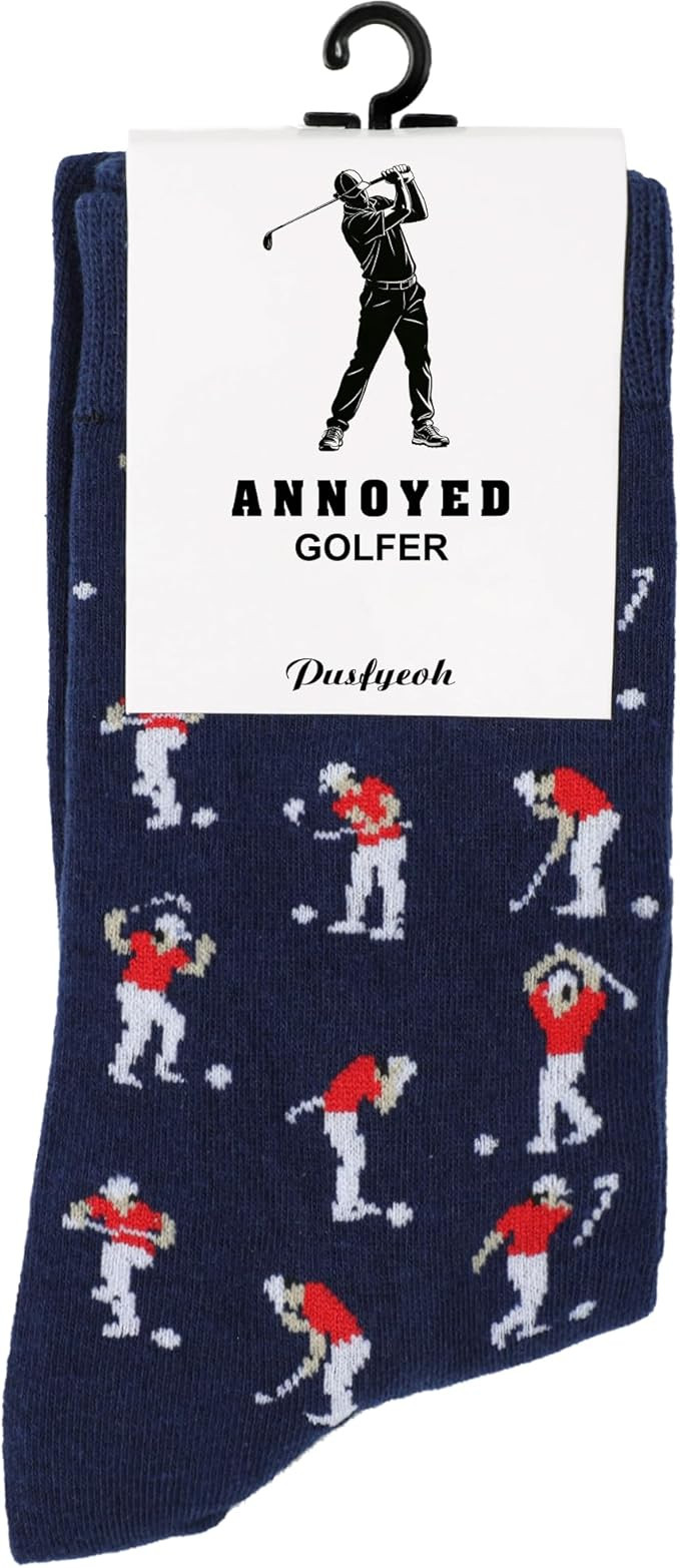 Golf Socks for Men Funny Golfer Socks Fathers Day Gift for Dad Golf Gifts for Men | Amazon (US)