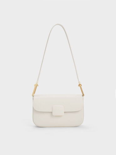 Koa Square Push-Lock Shoulder Bag
 - Cream | Charles & Keith US
