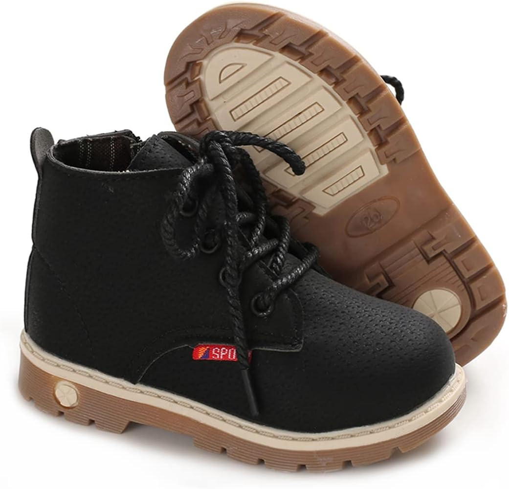 BEBARFER Toddler Kids Boys Girls Boots Waterproof Ankle Hiking Boots Anti-Slip Rubber Sole Outdoor S | Amazon (US)