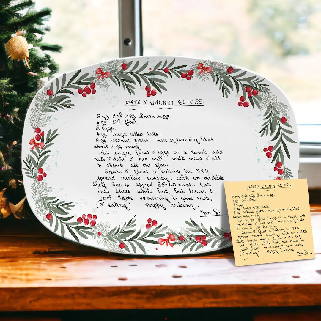 Handwritten Recipe Plate Christmas Gift for Mom - Etsy | Etsy (US)