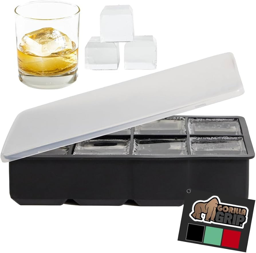 Gorilla Grip Oversized Silicone Ice Cube Tray, Stackable Leak Resistant Lid, Easy Release Freezer... | Amazon (US)