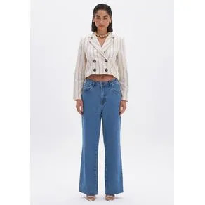 Calça Wide Leg Jeans Super High Azul 34 | OffPremium (BR)