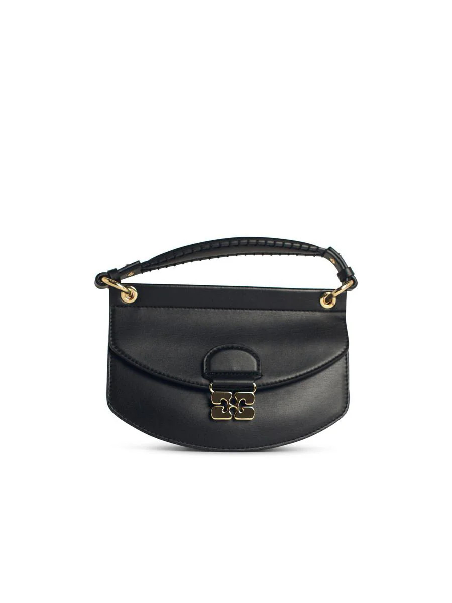 Ganni 'Apo-G' Black Leather Bag | Baltini