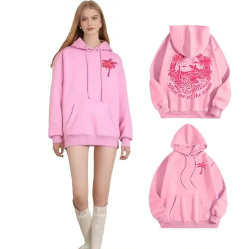 Pink Puff Hoodie,Pink Puff,Pink Puff Hoodies for Teen Girls Oversized Cute Preppy Sweatshirt Pink Graphic Long Sleeve Drawstring Pullover Tops,A001 Pink,Large | Amazon (US)