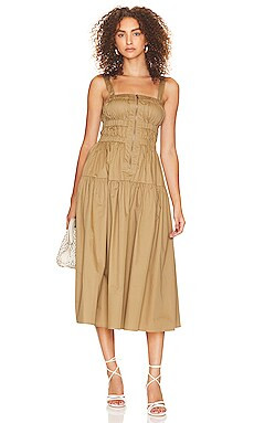 Agnes Midi Dress in Olive | Revolve Clothing (Global)