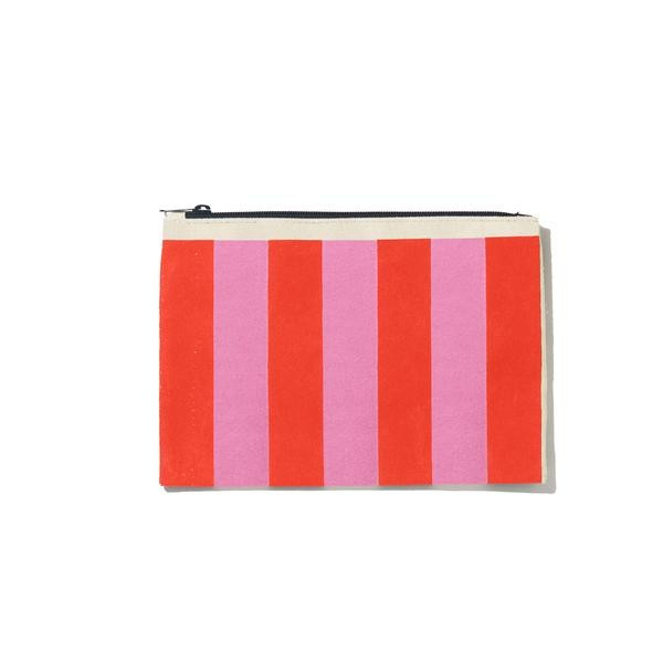 The All Over Striped Pouch - Pink/Poppy | KULE (US)