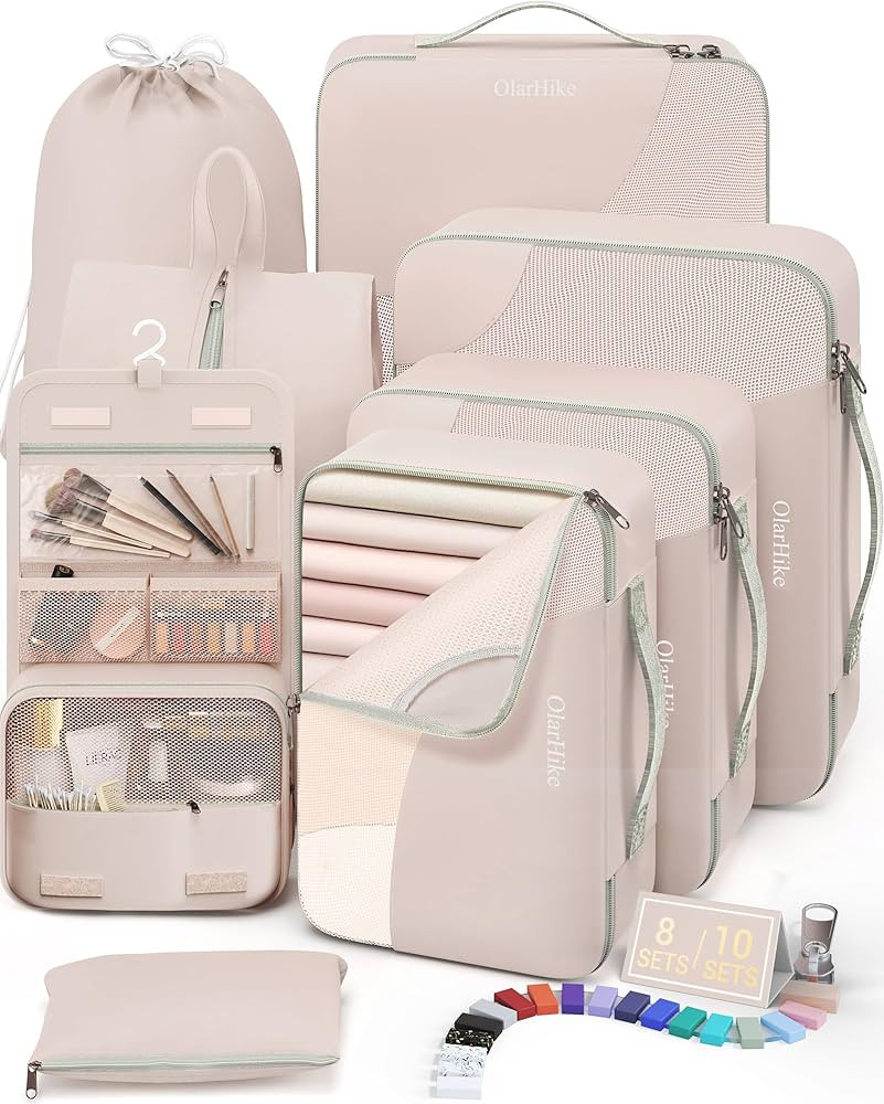 10 Set/8 Set Packing Cubes for Travel, Gifts for Women Mom,Anti-Tearing Suitcase Organizer for Lu... | Amazon (US)