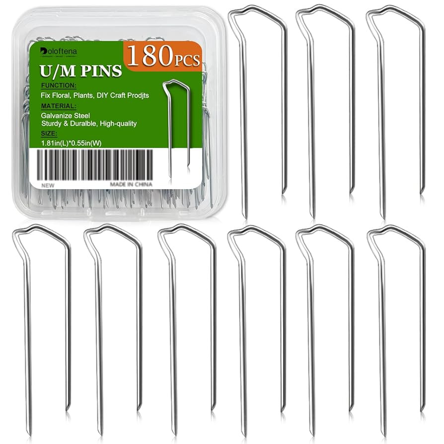 Doloftena 180PCS Floral Picks, 1.81Inch U/M Shape Floral Pins, Premium Metal Sharp Flower Plant P... | Amazon (US)