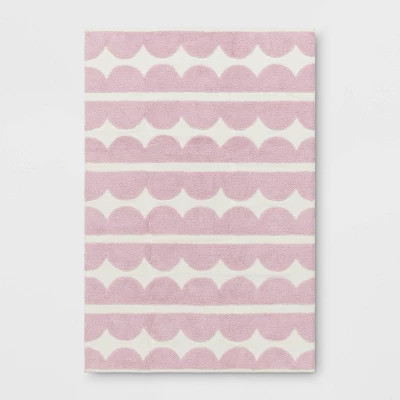 4'x5'6" Scallop Kids' Rug Purple - Pillowfort™: Cotton, Machine Washable, Medium Pile, Kids Bed... | Target