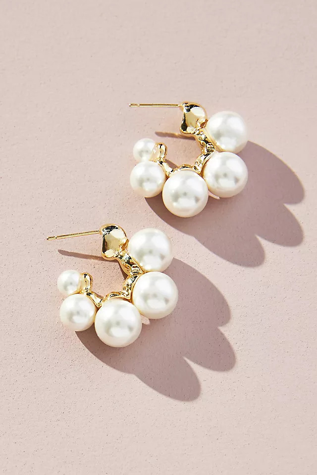Lake Life Pearl Huggie Hoops | Anthropologie (US)