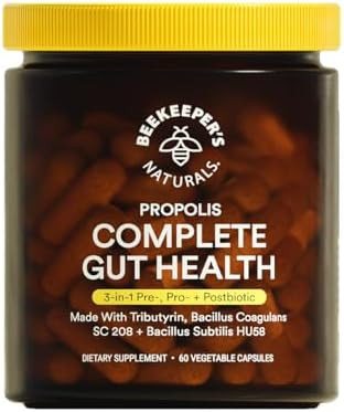 Complete Gut Health by Beekeeper's Naturals, 3-in-1 Prebiotic, Postbiotic, Probiotics for Digesti... | Amazon (US)