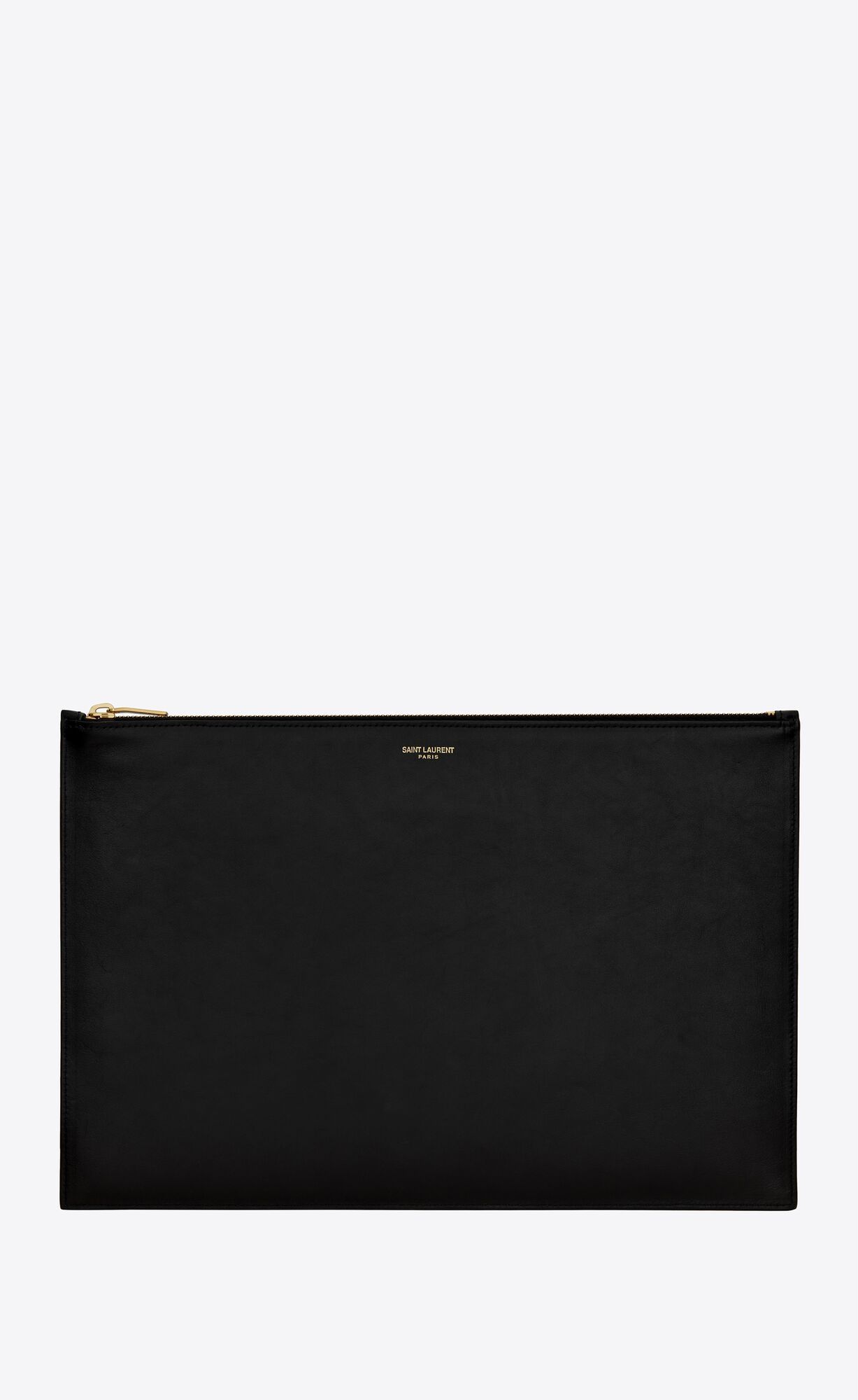 SAINT LAURENT XL flat pouch in shiny leather | Saint Laurent __locale_country__ | YSL.com | Saint Laurent Inc. (Global)