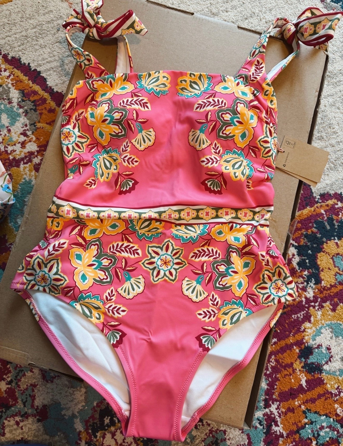 ON SALE!!!!!!! Your summer holiday is booked, now fun for the sun with this swimwear… It features a bowtie shoulders, a classic square neck and back in midrise leg.. looks great with some of your favorite colorful skirts. @Boden (US)