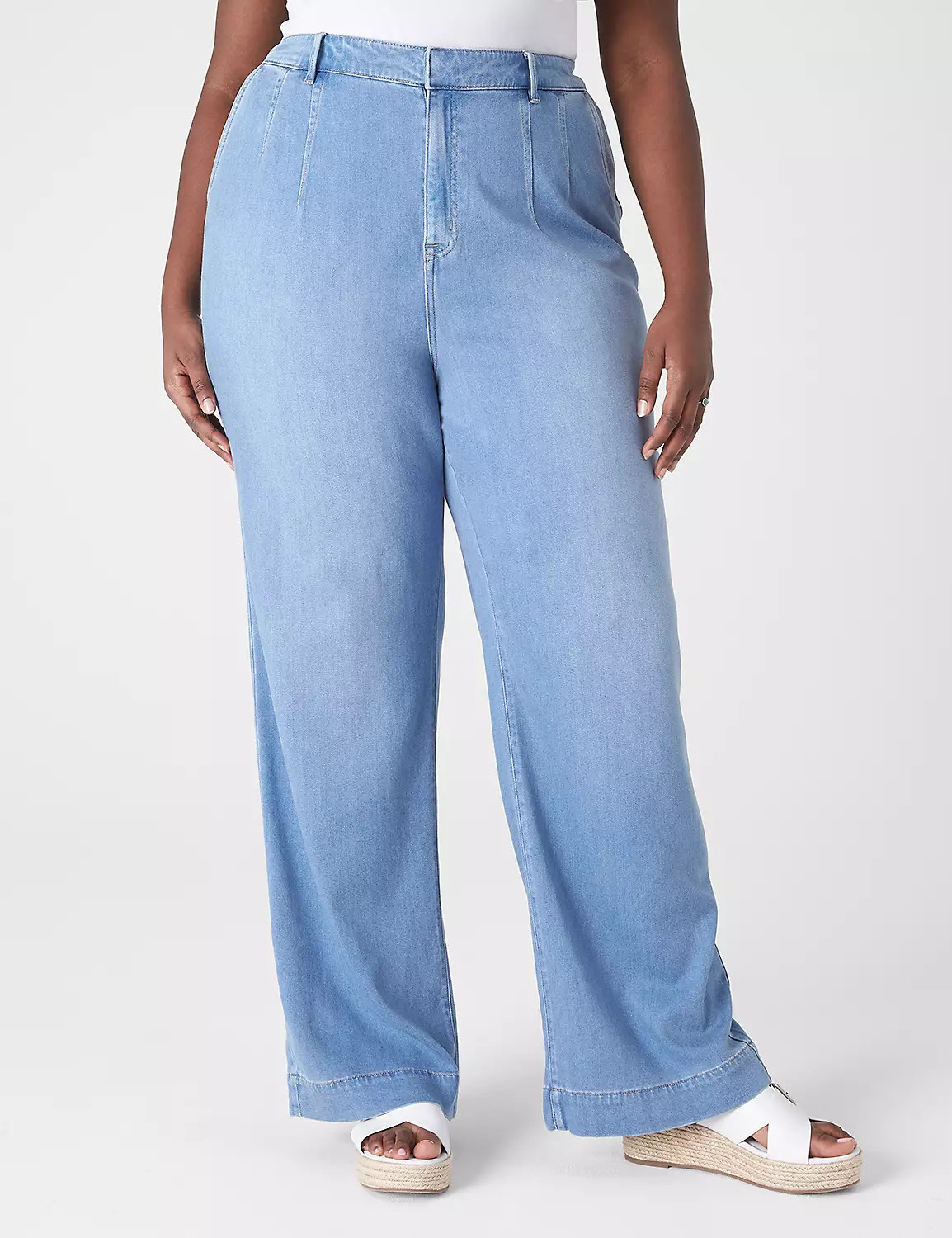 Signature Fit Fluid Wide Leg Trouser Jean | LaneBryant | Lane Bryant (US)