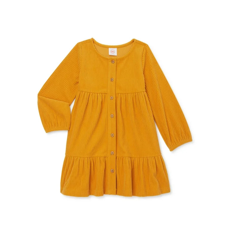 Wonder Nation Toddler Girl Long Sleeve Woven Dress, Sizes 12M - 5T | Walmart (US)
