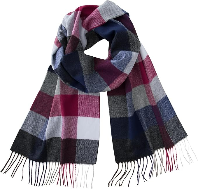 CALVIN & OLIVIA Women's Fall Winter Scarf Thick Classic Plaid Scarf Wrap Warmth Soft Oversized Ca... | Amazon (US)