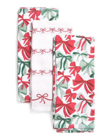 Set Of 3 Whistler Bows Kitchen Towels | TJ Maxx