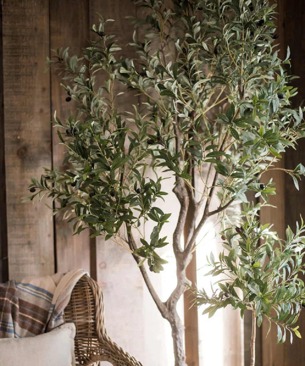 94.5'' Faux Olive Tree Tree in Pot Liner | Wayfair North America